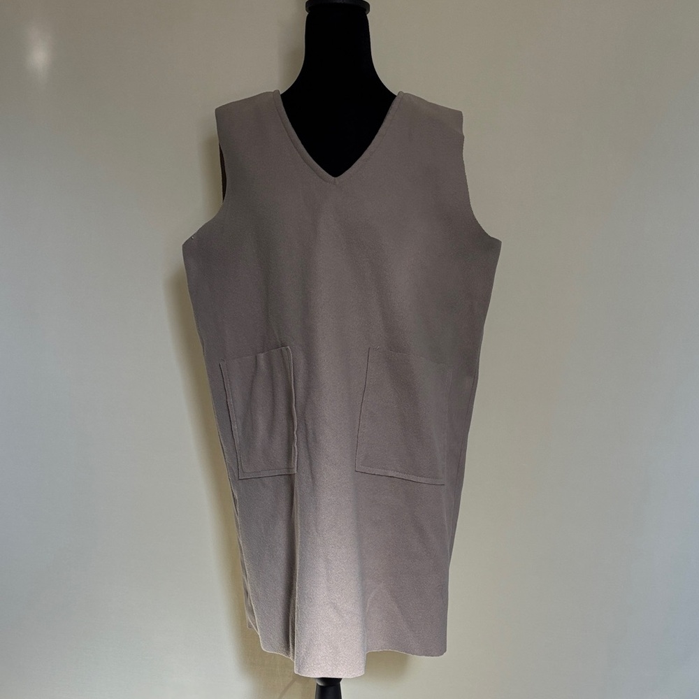 Minimalist Tan Midi Dress